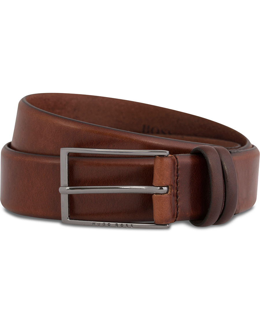 Herr | BOSS Carmello Leather Belt 3,5 cm Medium Brown | BOSS BLACK | BOSS Carmello Leather Belt 3,5 cm Medium Brown