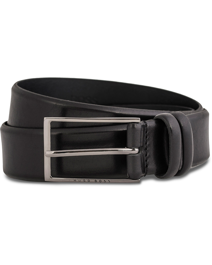 Herr | BOSS Carmello Leather Belt 3,5 cm Black | BOSS BLACK | BOSS Carmello Leather Belt 3,5 cm Black
