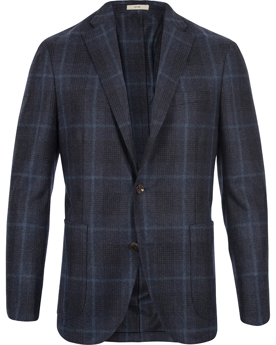 Herr | Kavajer | Boglioli | Dover Patch Pocket Glenncheck Wool Blazer Navy