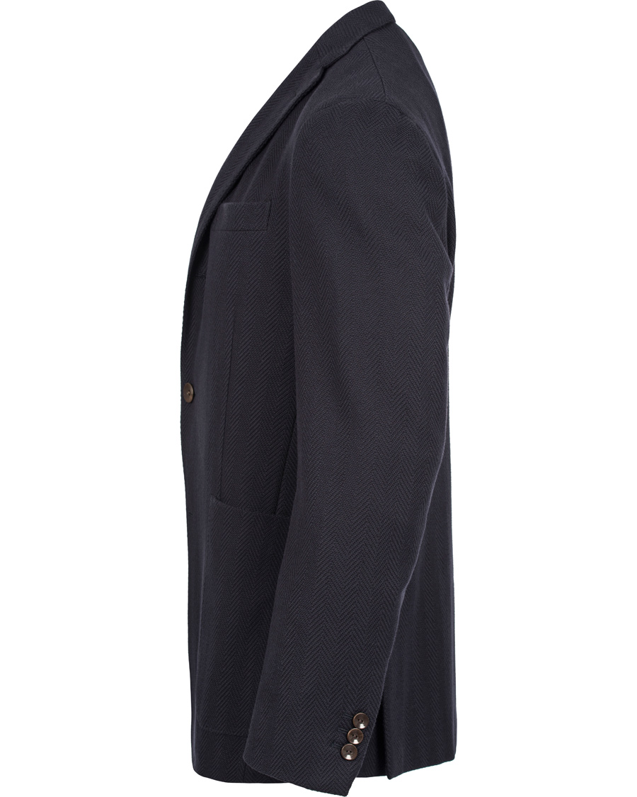 Herr | Kavajer | Boglioli | Dover Patch Pocket Herringbone Blazer Navy