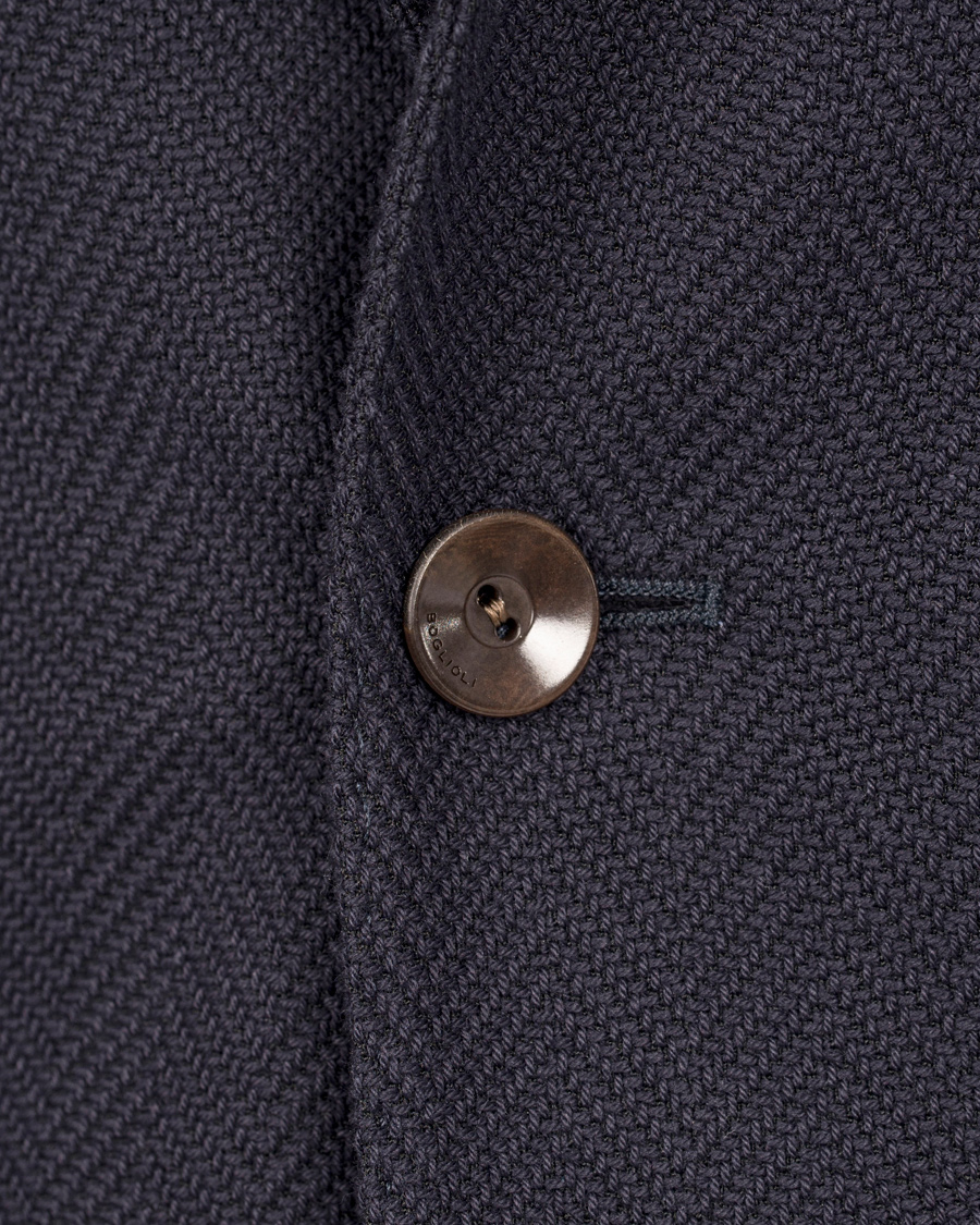 Herr | Kavajer | Boglioli | Dover Patch Pocket Herringbone Blazer Navy