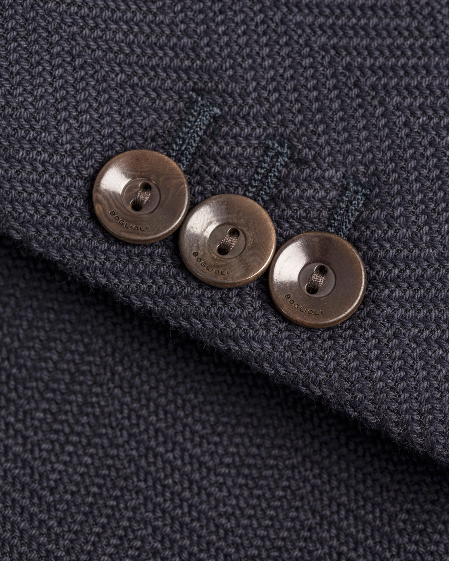 Herr | Kavajer | Boglioli | Dover Patch Pocket Herringbone Blazer Navy