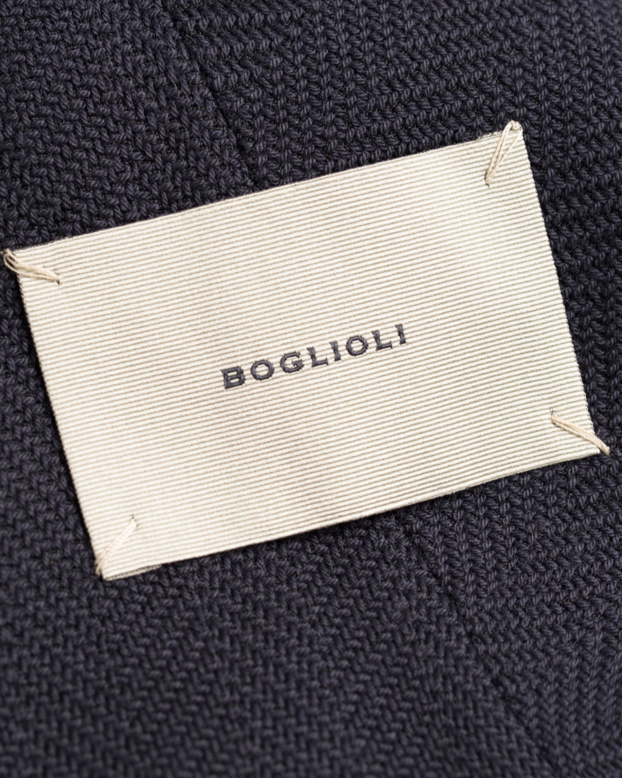 Herr | Kavajer | Boglioli | Dover Patch Pocket Herringbone Blazer Navy