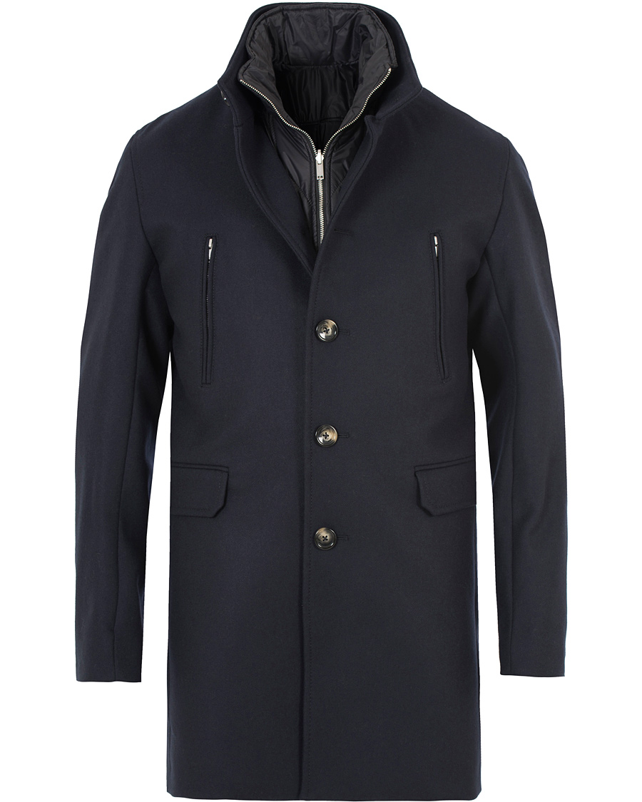 Herr | Jackor | J.Lindeberg | Gavin 56 Stand Up Collar Melton Coat Dark Navy