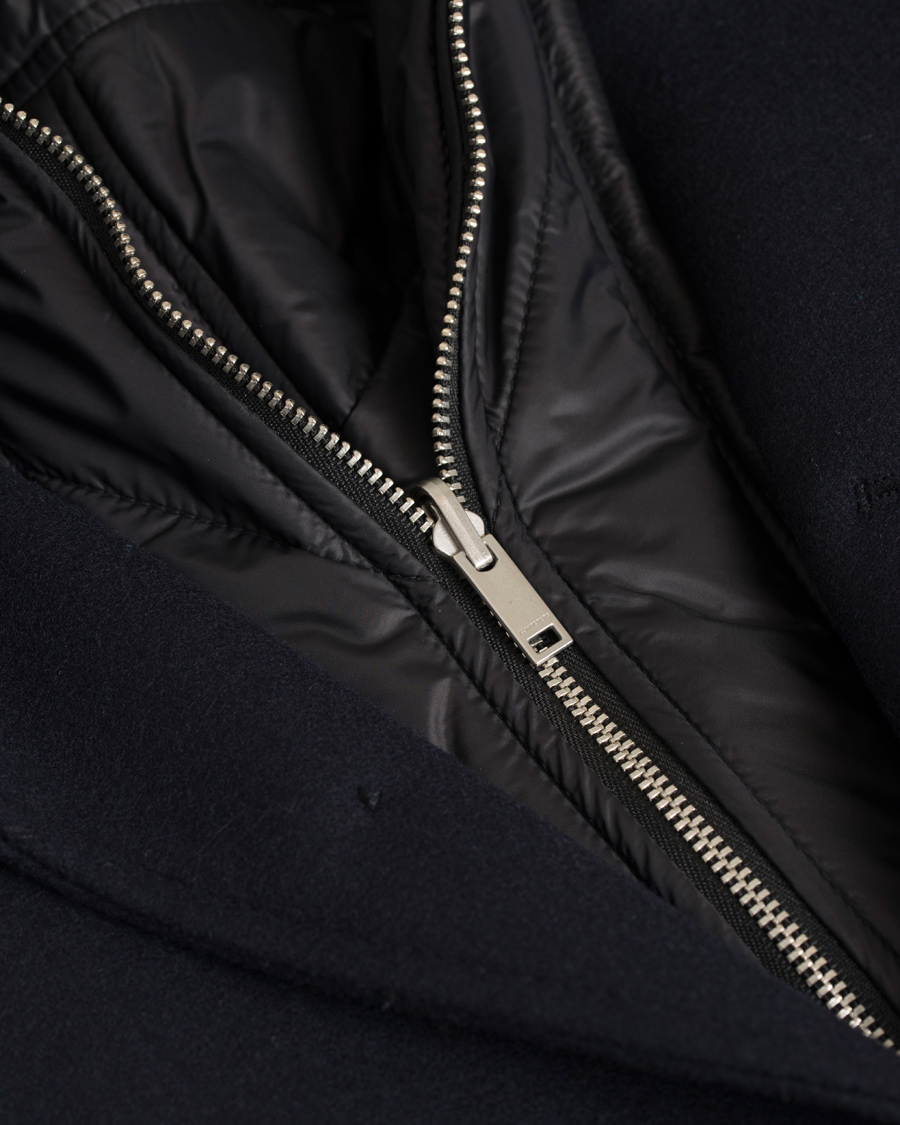 Herr | Jackor | J.Lindeberg | Gavin 56 Stand Up Collar Melton Coat Dark Navy