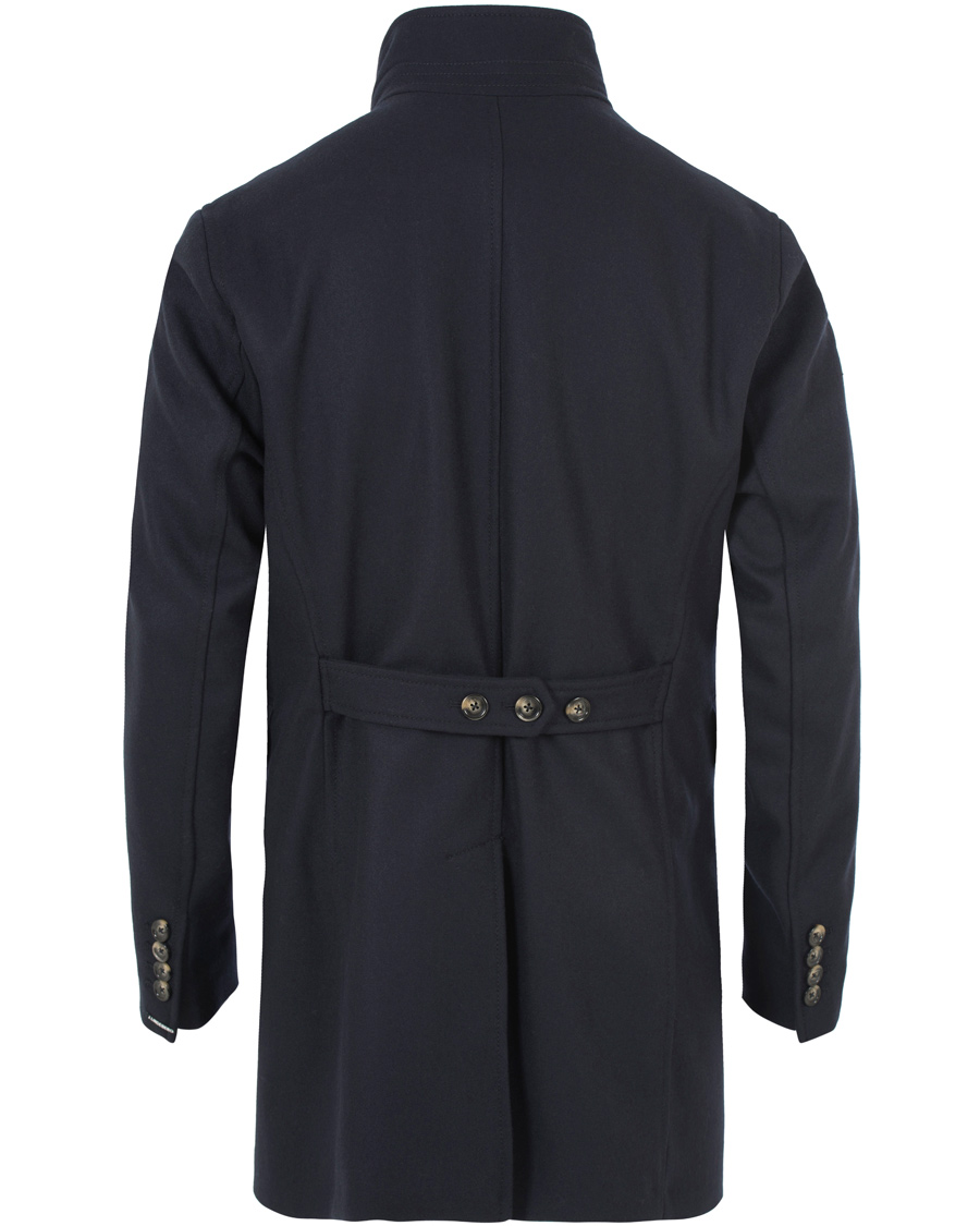 Herr | Jackor | J.Lindeberg | Gavin 56 Stand Up Collar Melton Coat Dark Navy