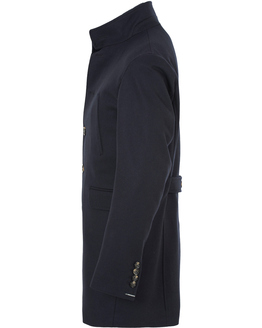 Herr | Jackor | J.Lindeberg | Gavin 56 Stand Up Collar Melton Coat Dark Navy