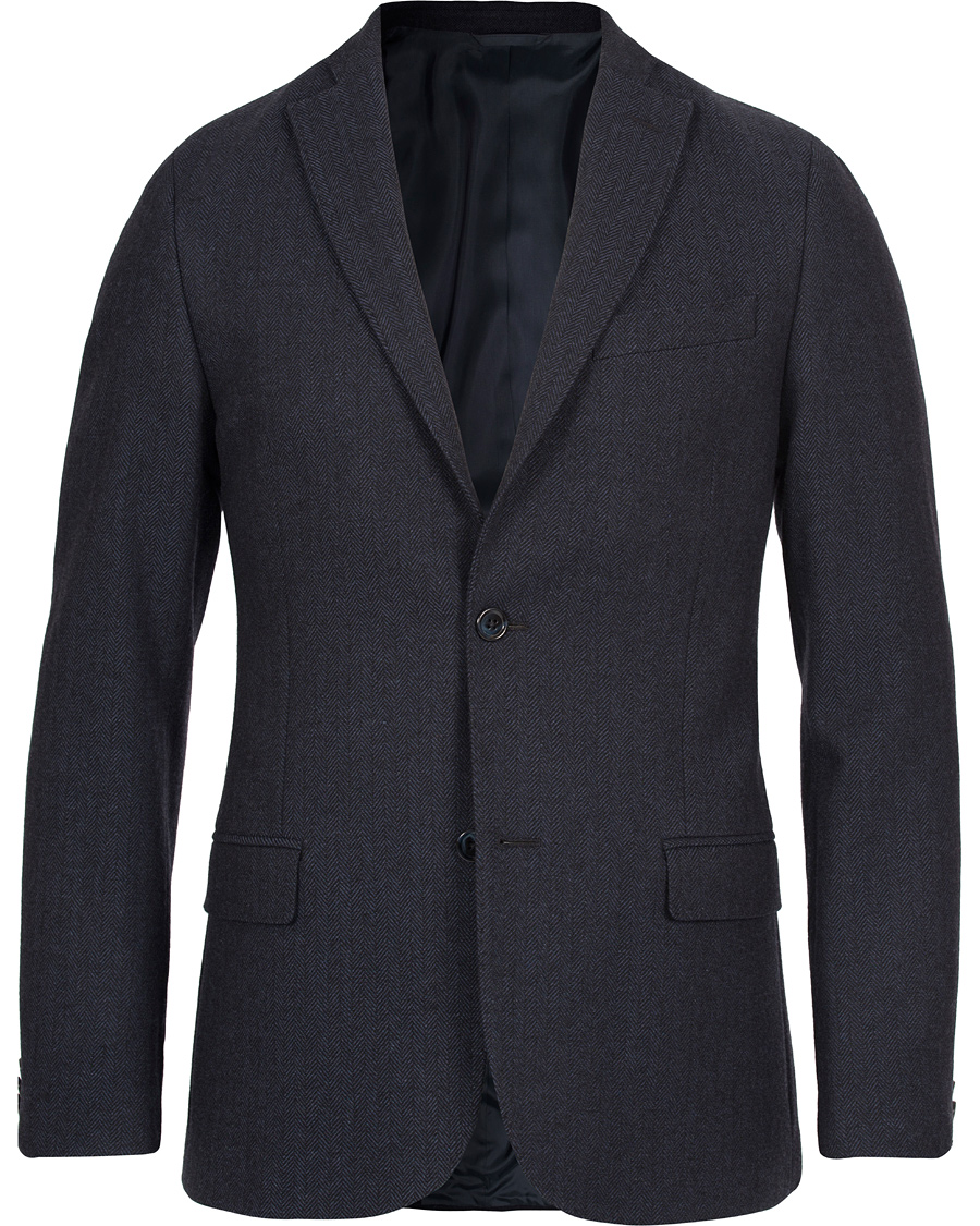 Herr | Kavajer | J.Lindeberg | Hopper Herringbone Blazer Blue Melange