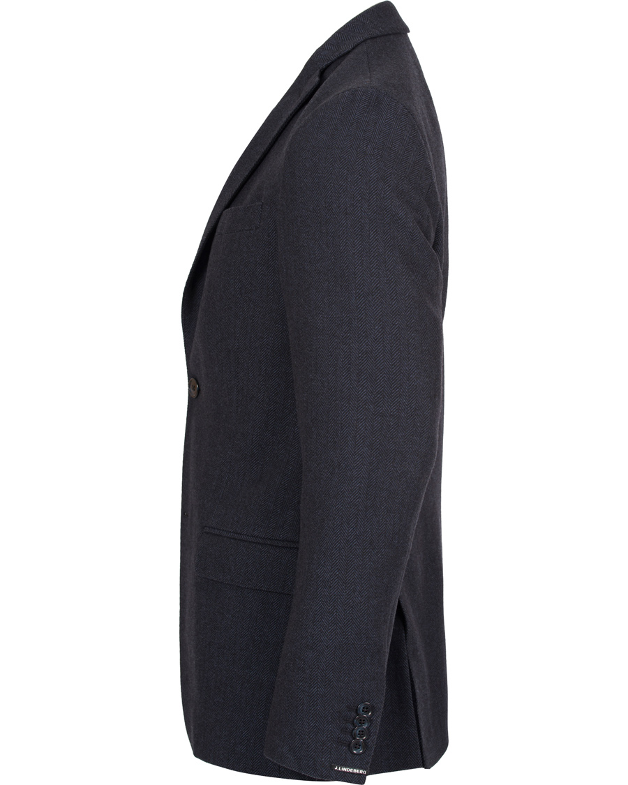 Herr | Kavajer | J.Lindeberg | Hopper Herringbone Blazer Blue Melange