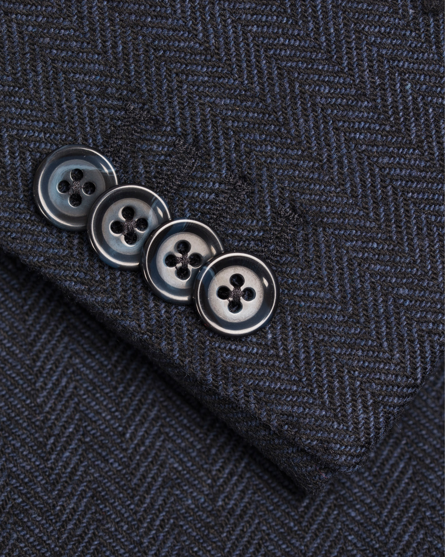 Herr | Kavajer | J.Lindeberg | Hopper Herringbone Blazer Blue Melange