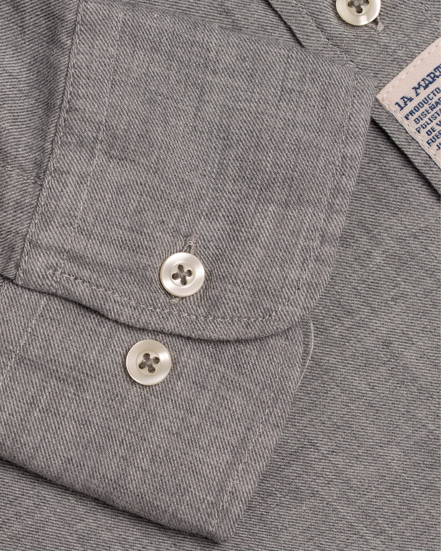 Herr | Skjortor | La Martina | Gaston Flannel Shirt Heather Grey