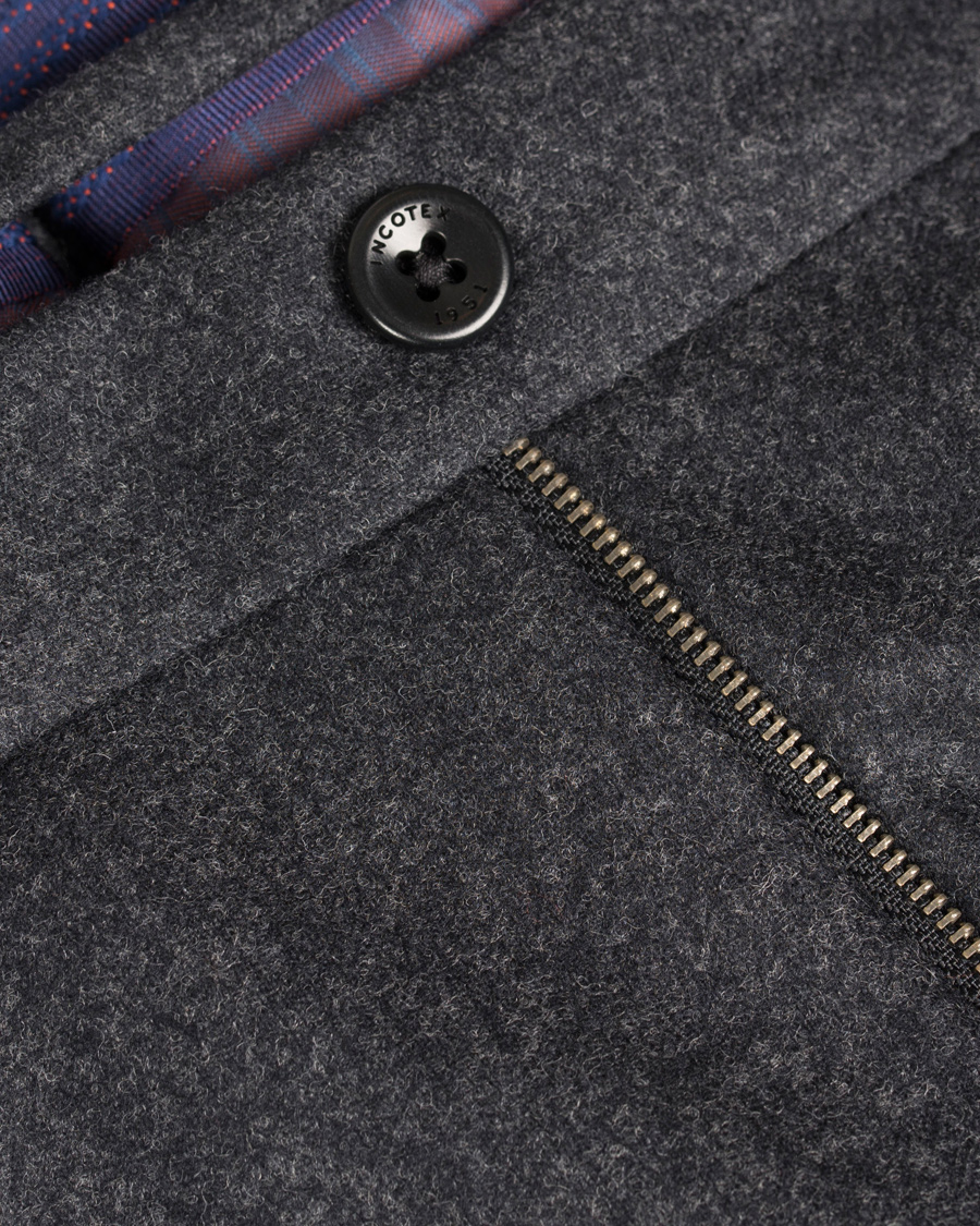 Herr | Byxor | Incotex | Super 100's Flannel Trousers Dark Grey