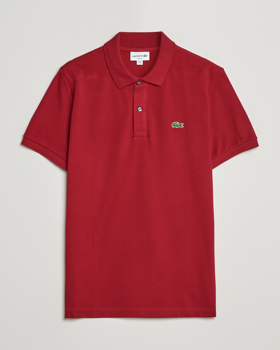 Herr | Pikéer | Lacoste | Slim Fit Polo Piké Bordeaux