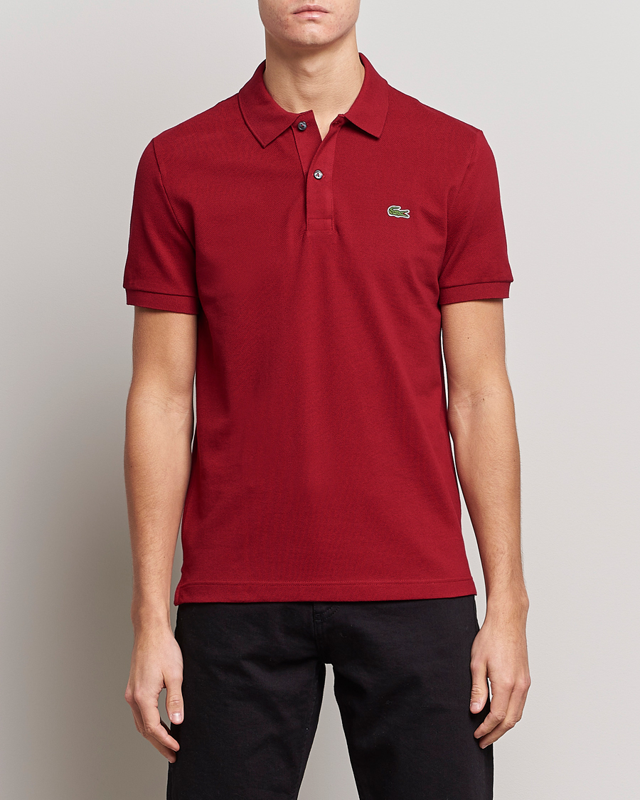 Herr | Pikéer | Lacoste | Slim Fit Polo Piké Bordeaux
