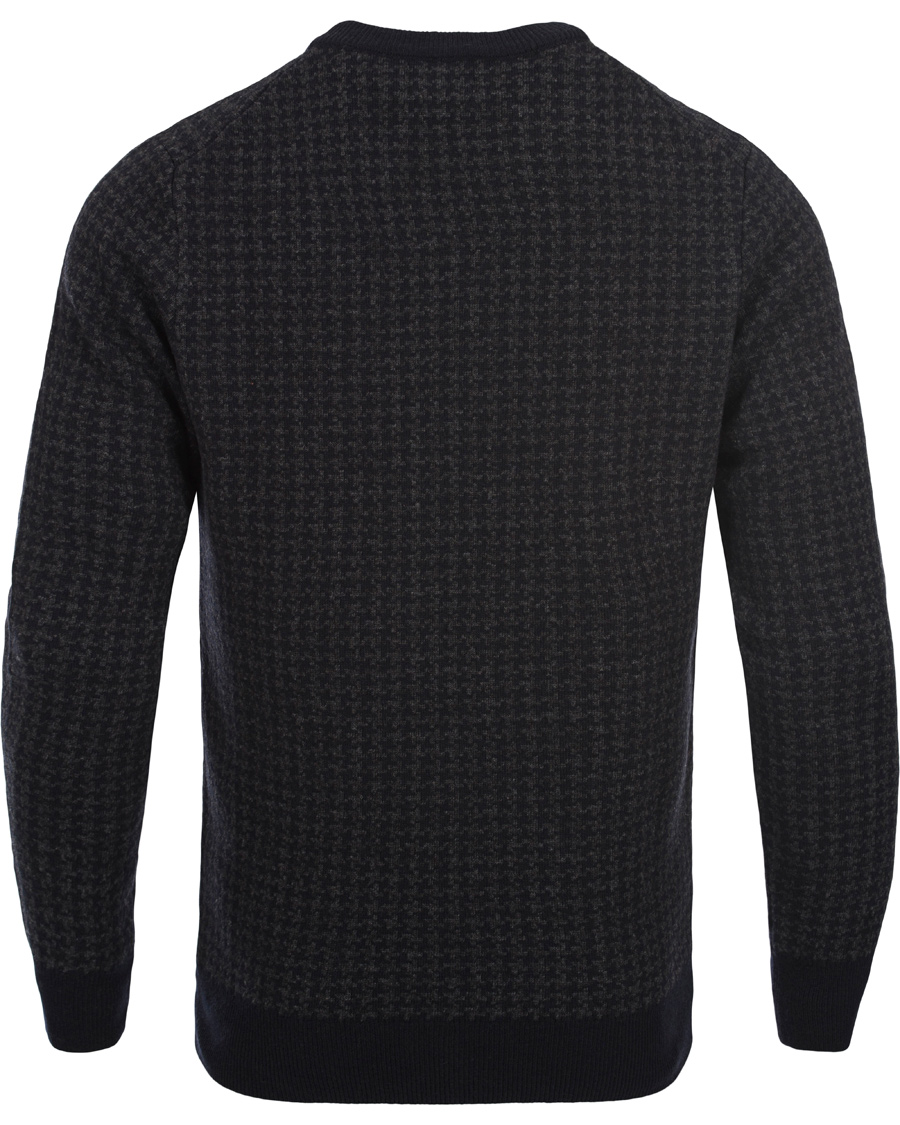 Herr | Tröjor | NN07 | Conrad Houndstooth Sweater Navy/Dark Grey