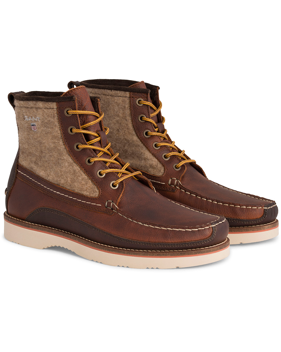 Herr | GANT Huck Boot Calf Textile Cognac | GANT | Huck Boot Calf Textile Cognac