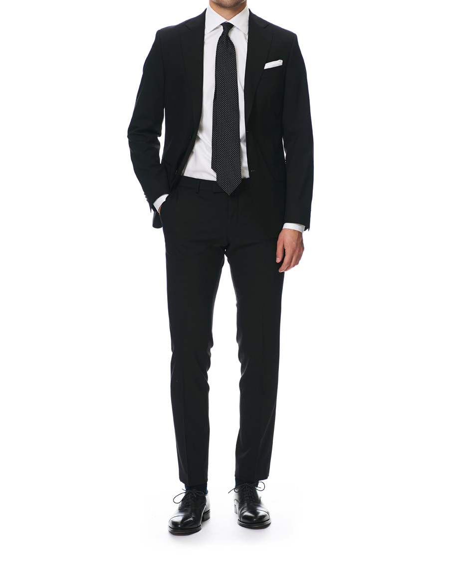 Herr | Byxor | Oscar Jacobson | Damien Trousers Super 120's Wool Black