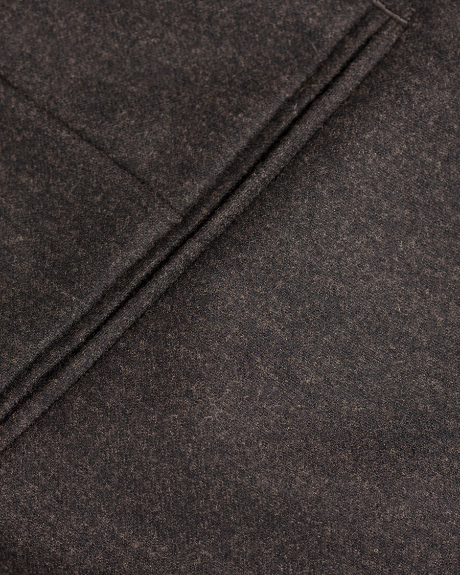 Herr | Byxor | Oscar Jacobson | Dean Turn Up Flanel Trousers Dark Brown 52