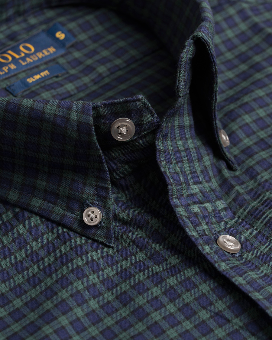 Herr | Skjortor | Polo Ralph Lauren | Slim Fit Twill Shirt Check Green/Blue