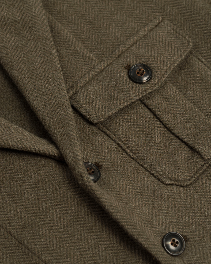Herr | Tröjor | Polo Ralph Lauren | Herringbone Shawl Cardigan Olive