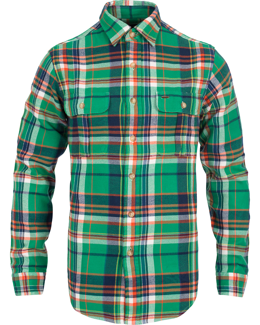 Herr | Skjortor | Polo Ralph Lauren | Matlock Core Fit Flannel Shirt Green/Navy