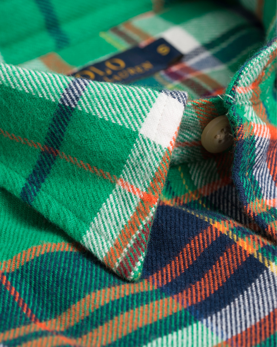 Herr | Skjortor | Polo Ralph Lauren | Matlock Core Fit Flannel Shirt Green/Navy