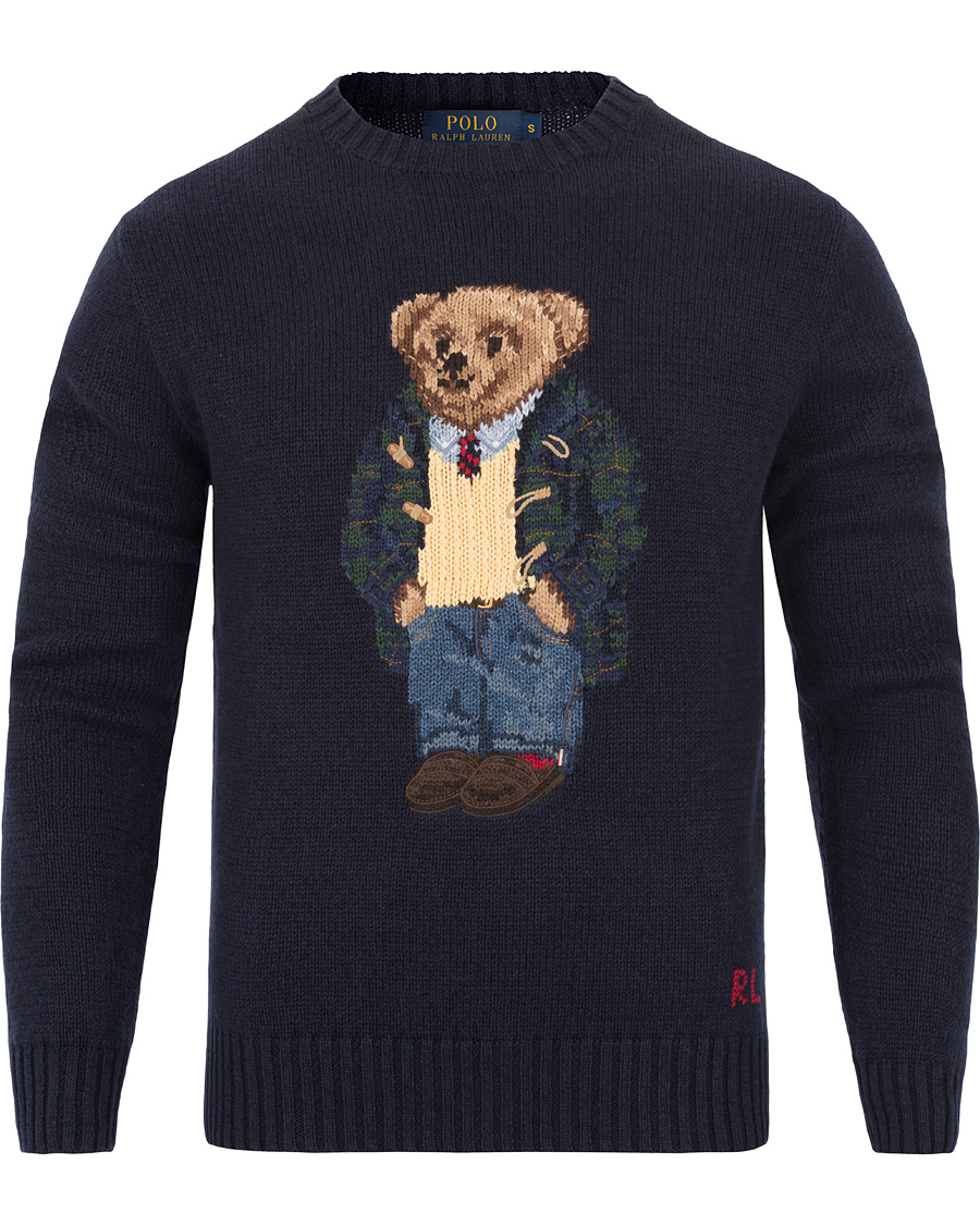 Herr | Tröjor | Polo Ralph Lauren | Cotton Knit Bear Sweater Blue