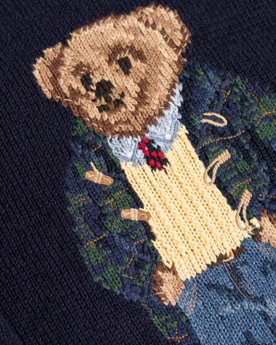 Herr | Tröjor | Polo Ralph Lauren | Cotton Knit Bear Sweater Blue
