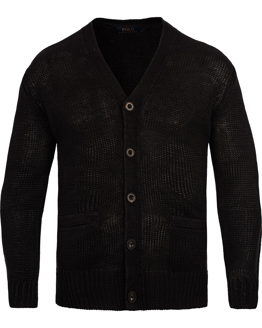 Herr | Tröjor | Polo Ralph Lauren | Linen Cardigan Polo Black