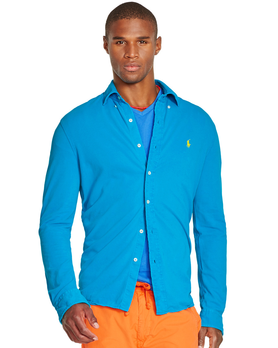 Herr | Skjortor | Polo Ralph Lauren | Featherweight Jersey Shirt Atomic Blue