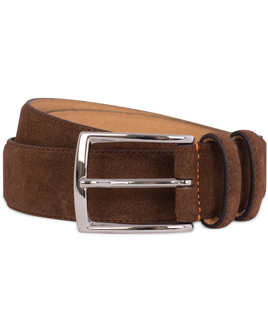 Herr | Morris Suede 3,5 cm Belt Brown | Morris | Suede 3,5 cm Belt Brown