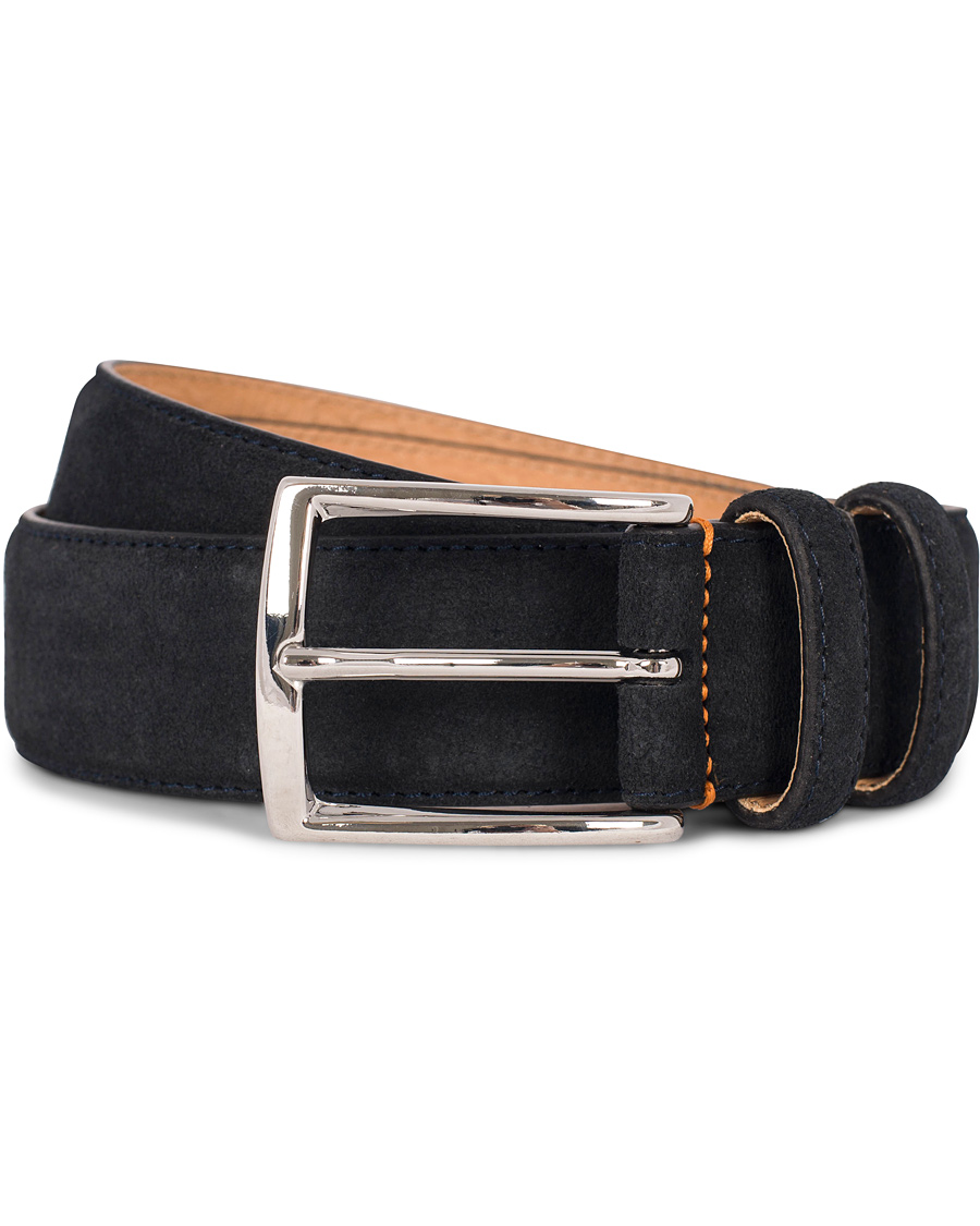 Herr | Morris Suede 3,5 cm Belt Dark Blue | Morris | Suede 3,5 cm Belt Dark Blue
