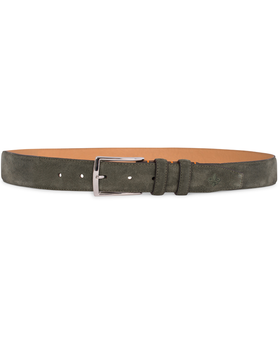 Herr | Morris Suede 3,5 cm Belt Olive | Morris | Suede 3,5 cm Belt Olive