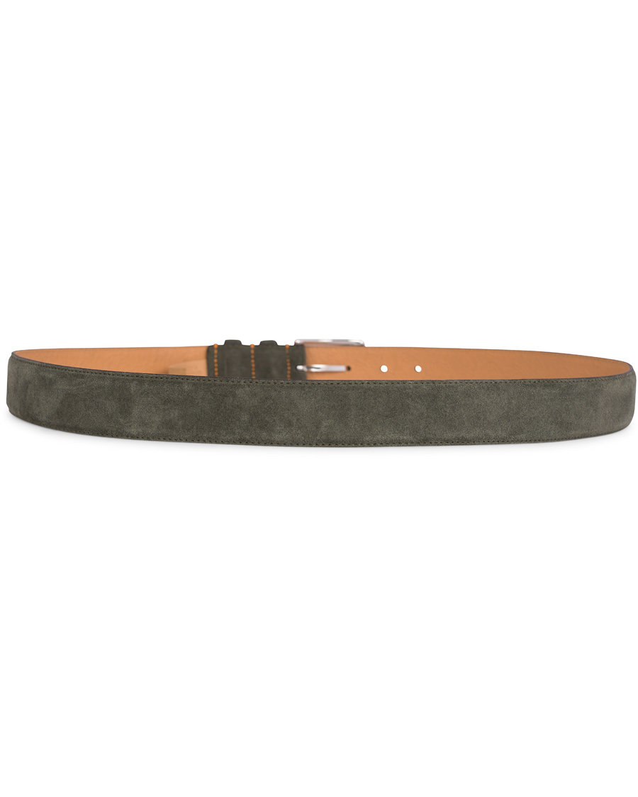 Herr | Morris Suede 3,5 cm Belt Olive | Morris | Suede 3,5 cm Belt Olive
