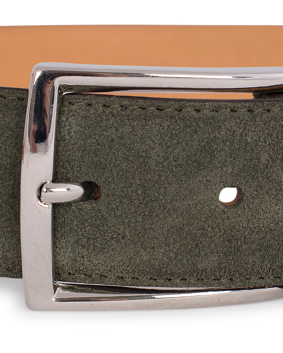 Herr | Morris Suede 3,5 cm Belt Olive | Morris | Suede 3,5 cm Belt Olive