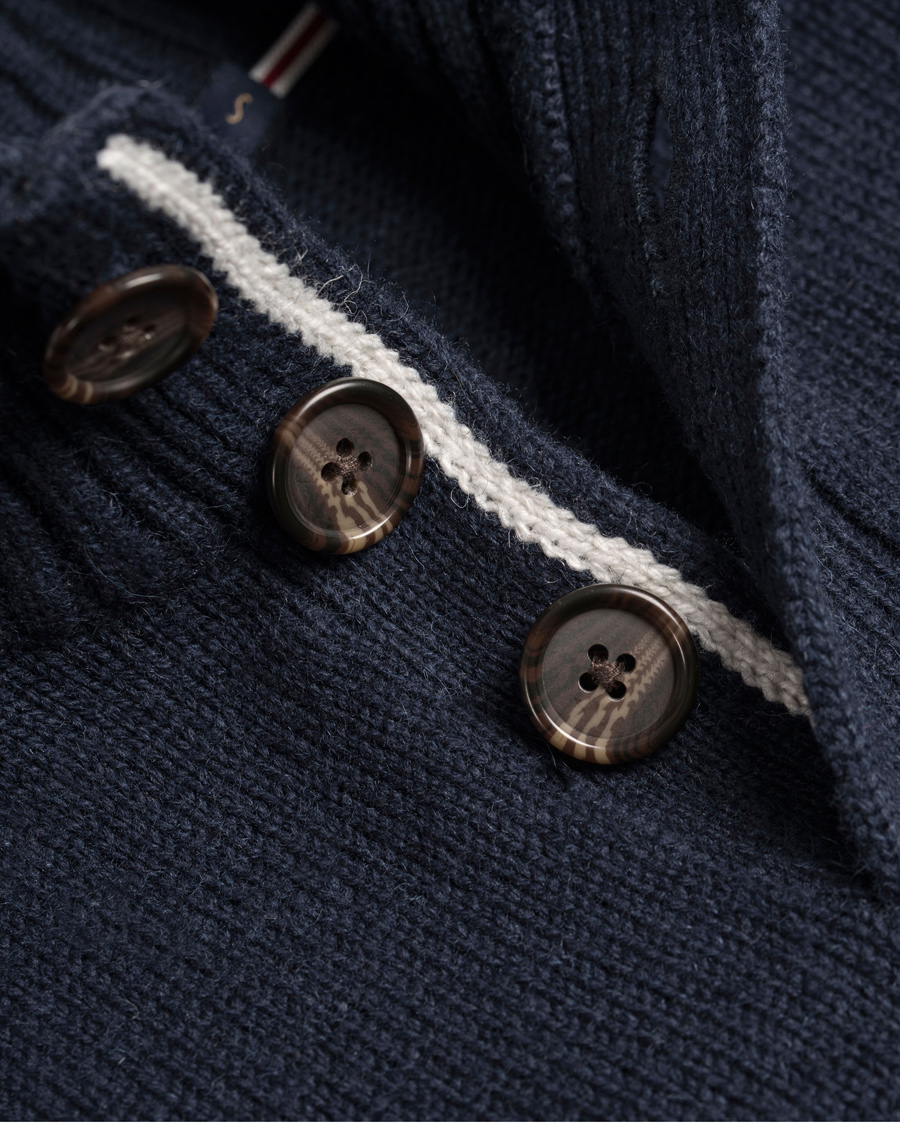 Herr | Tröjor | Henri-Lloyd | Henri Lloyd Hove Regular Half Button Knit Sweater Navy