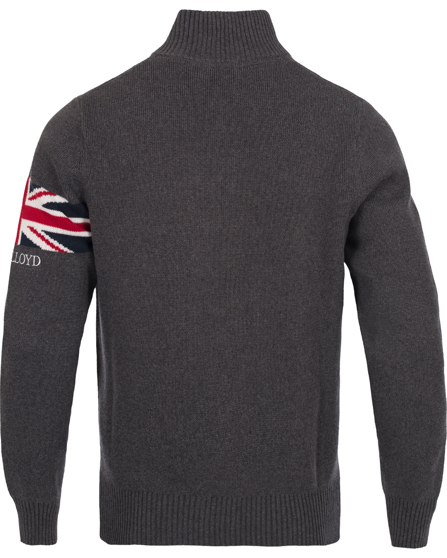 Herr | Tröjor | Henri-Lloyd | Henri Lloyd Arley Regular Half Zip Knit Sweater Graphite