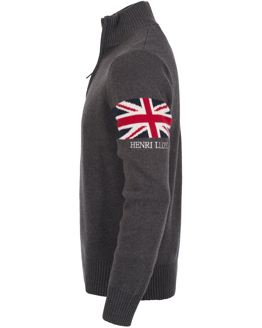 Herr | Tröjor | Henri-Lloyd | Henri Lloyd Arley Regular Half Zip Knit Sweater Graphite
