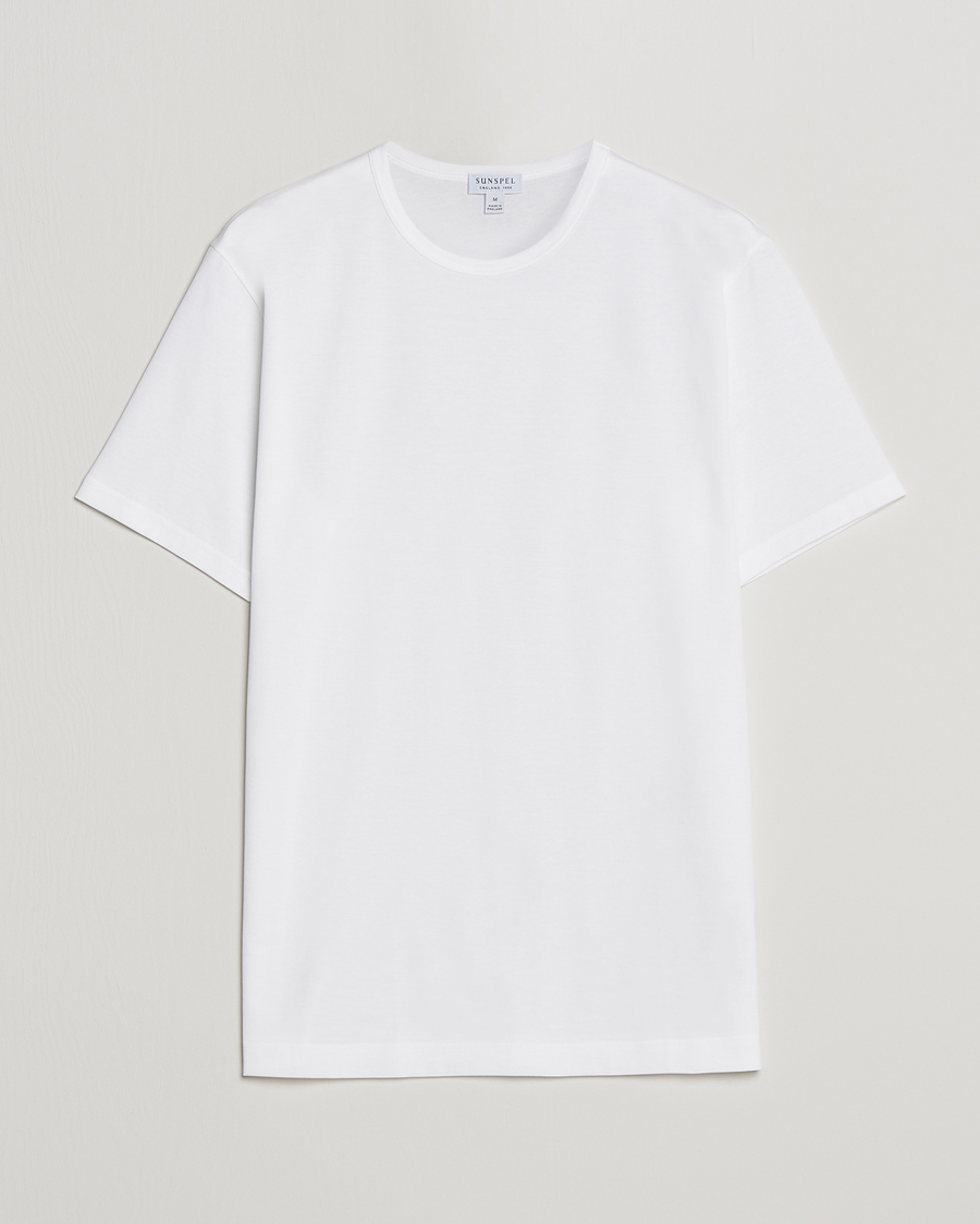 Herr | T-Shirts | Sunspel | Crew Neck Cotton Tee White