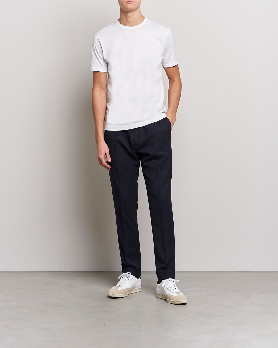 Herr | T-Shirts | Sunspel | Crew Neck Q82 Cotton T-Shirt White