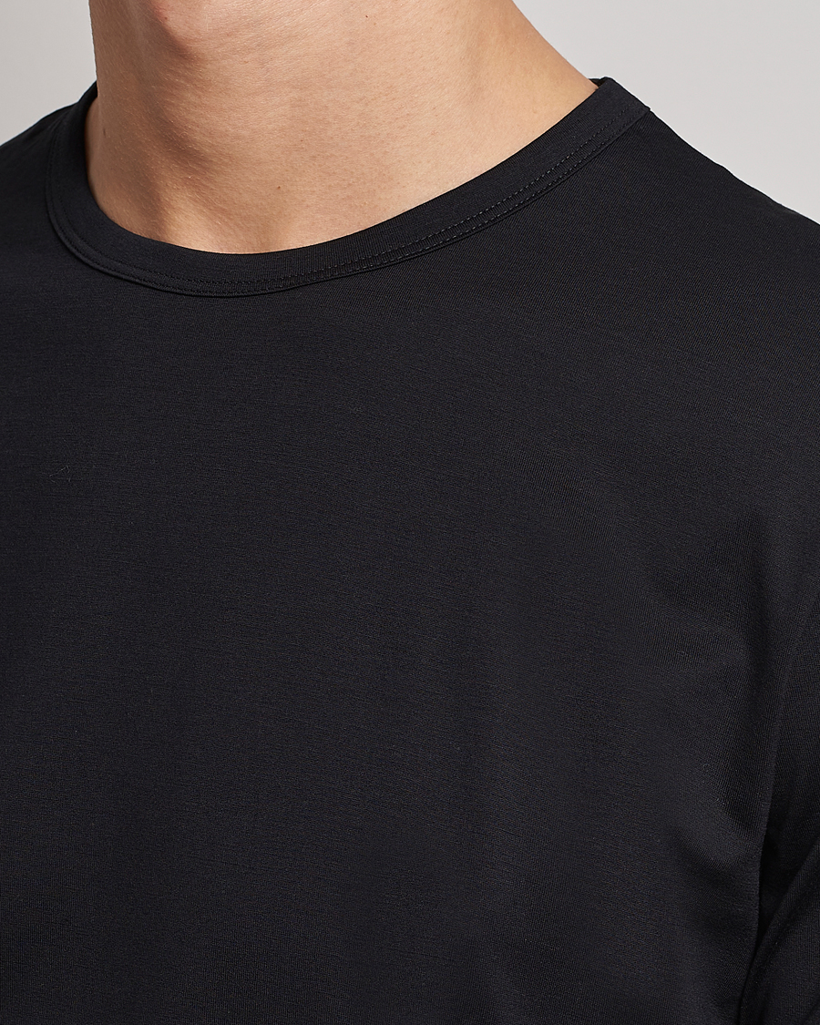 Herr | T-Shirts | Sunspel | Crew Neck Q82 Cotton T-Shirt Black