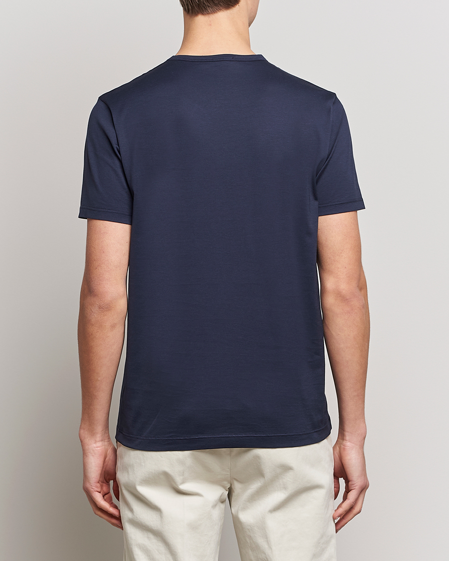 Herr | T-Shirts | Sunspel | Crew Neck Cotton Tee Navy