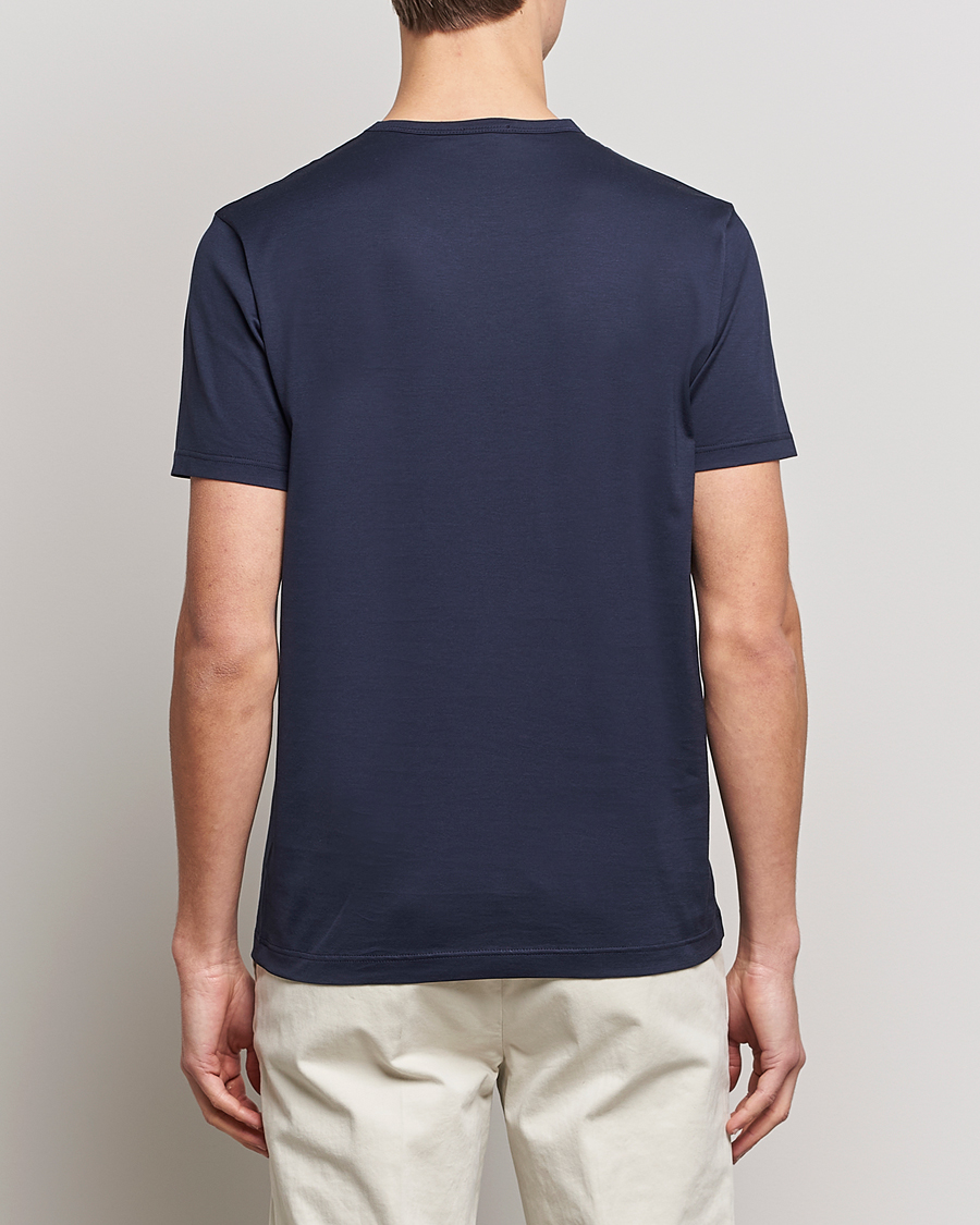 Herr | T-Shirts | Sunspel | Crew Neck Q82 Cotton T-Shirt Navy