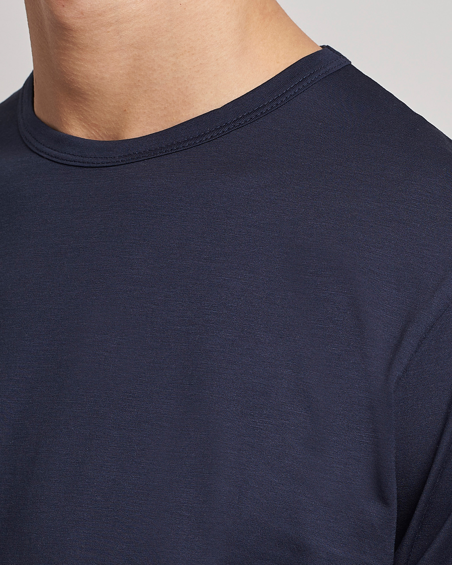 Herr | T-Shirts | Sunspel | Crew Neck Q82 Cotton T-Shirt Navy