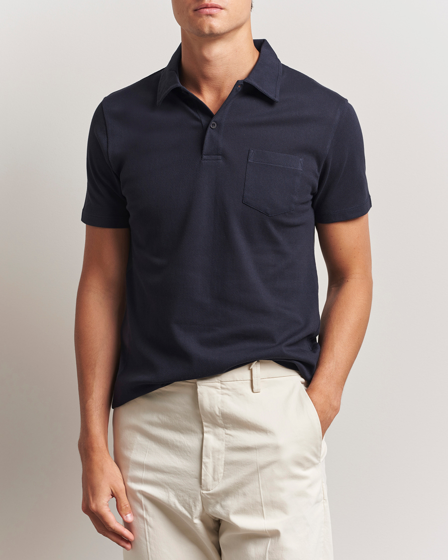 Herr | Pikéer | Sunspel | Riviera Polo Shirt Navy