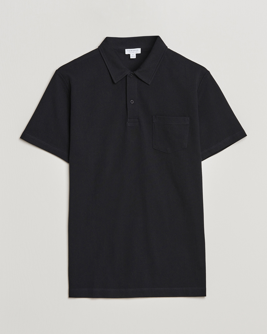 Herr | Pikéer | Sunspel | Riviera Polo Shirt Black