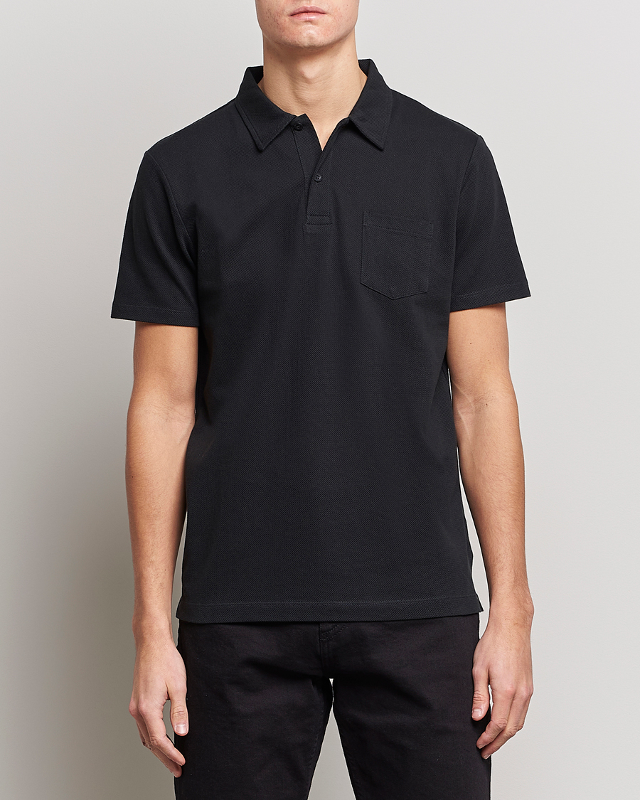 Herr | Kortärmade pikéer | Sunspel | Riviera Polo Shirt Black