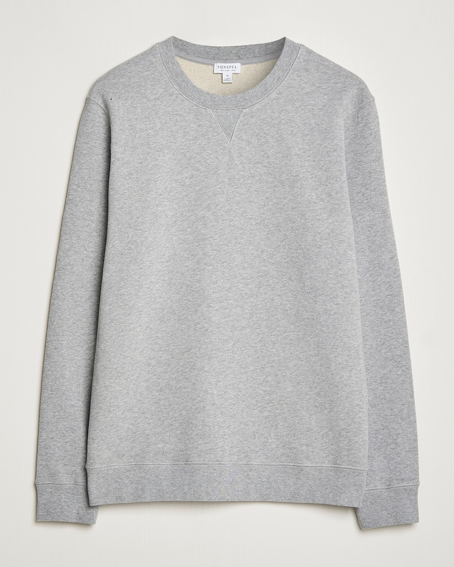 Herr | Tröjor | Sunspel | Loopback Sweatshirt Grey Melange