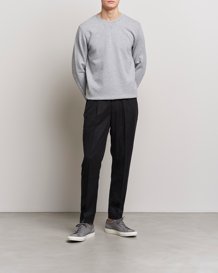 Herr | Loungewear | Sunspel | Loopback Sweatshirt Grey Melange