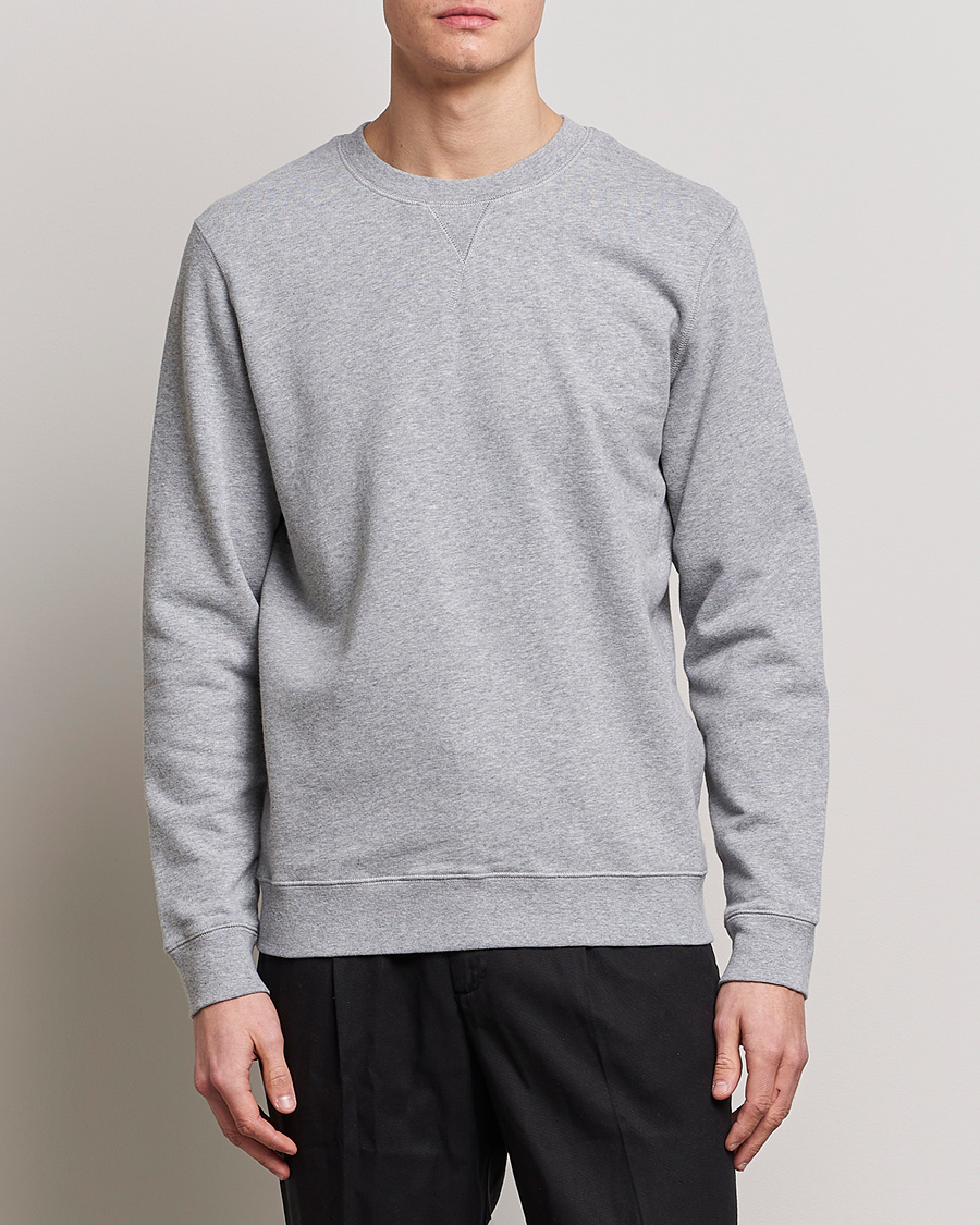 Herr | Grå Sweatshirts | Sunspel | Loopback Sweatshirt Grey Melange